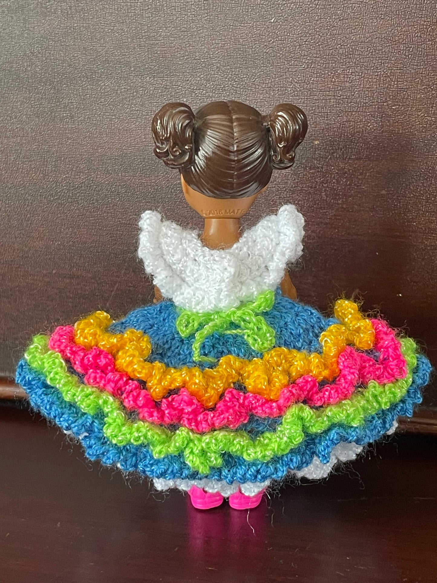 Festive 4” doll dress