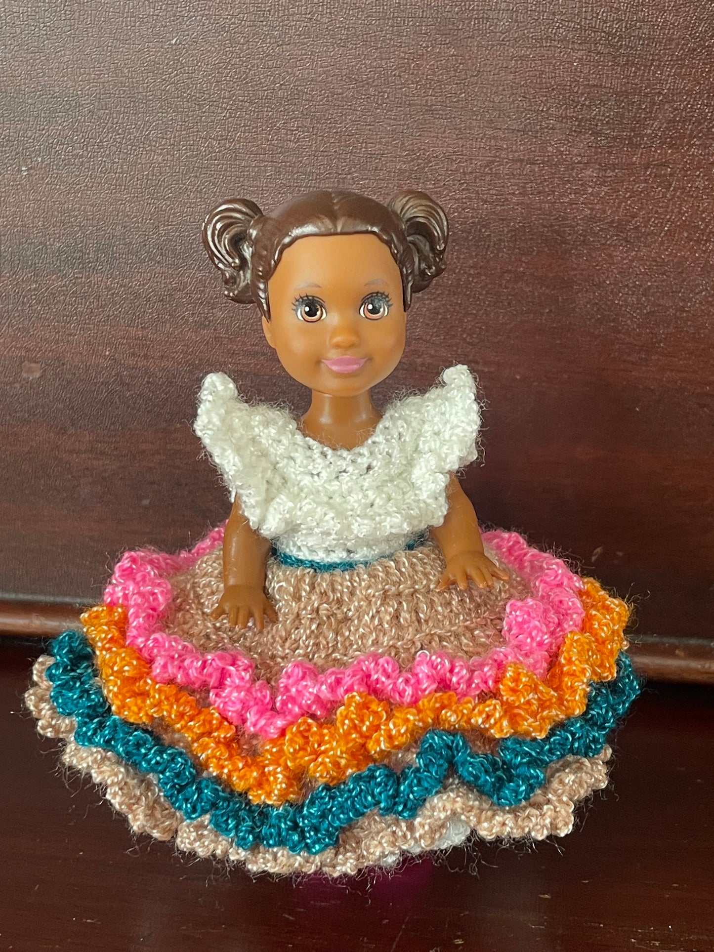 Festive 4” doll dress