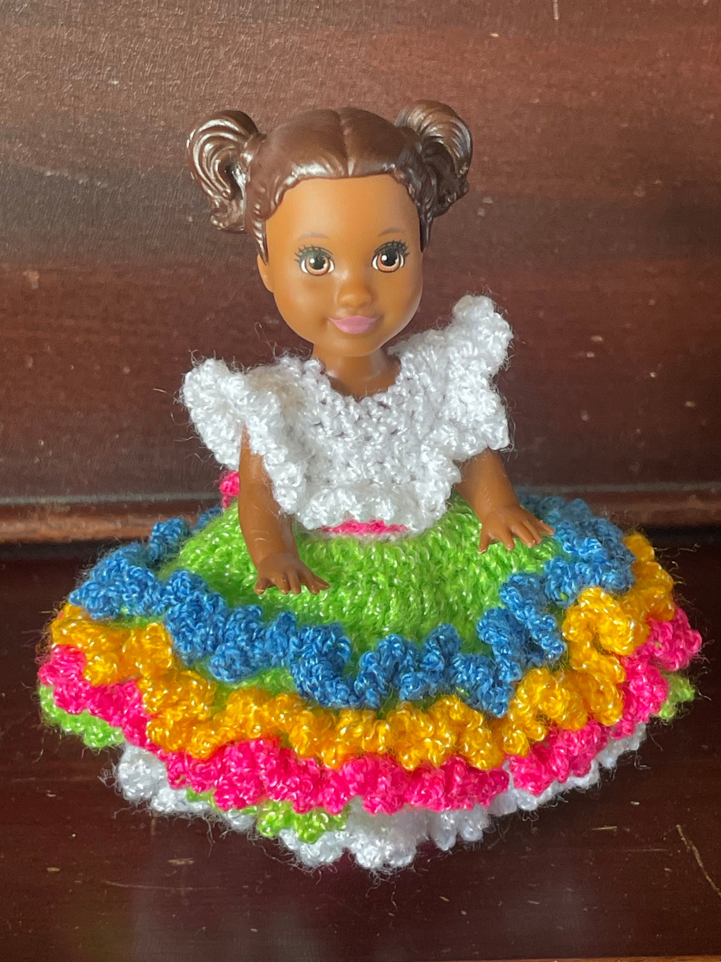 Festive 4” doll dress