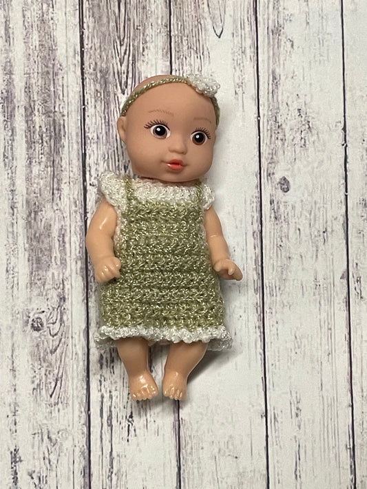Custom Mini Girl’s Overalls Set for 4” Dolls