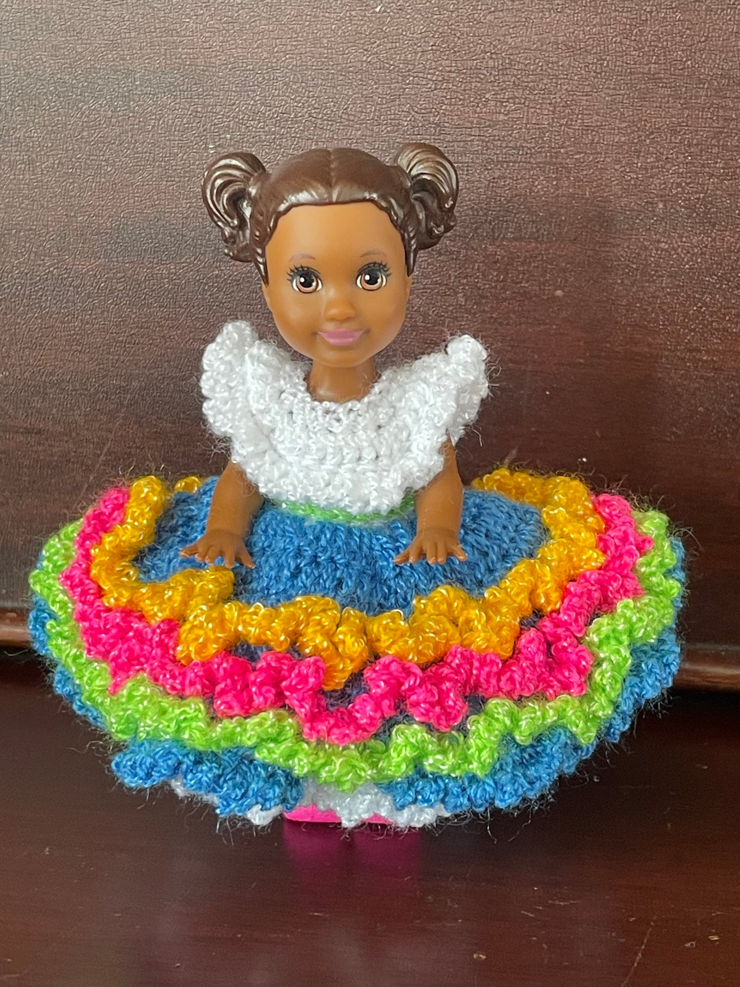 Festive 4” doll dress