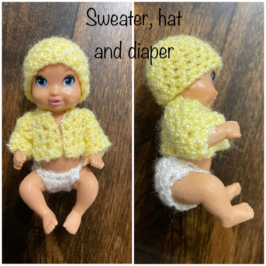 Custom Mini Sweater Set for 3.5” Dolls