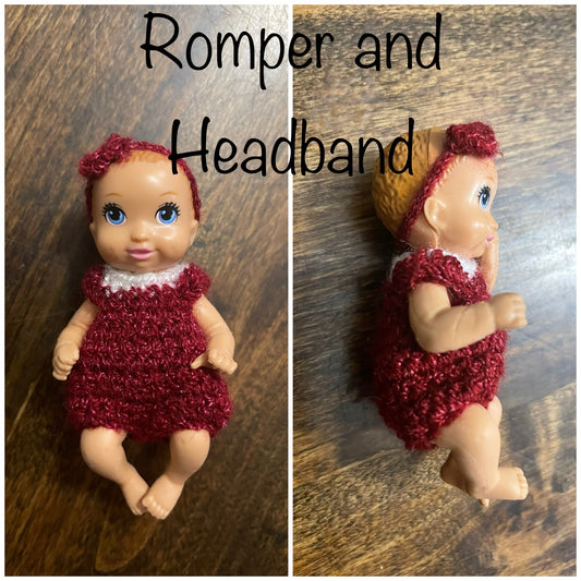 Custom Mini Romper Set for 3.5” Dolls