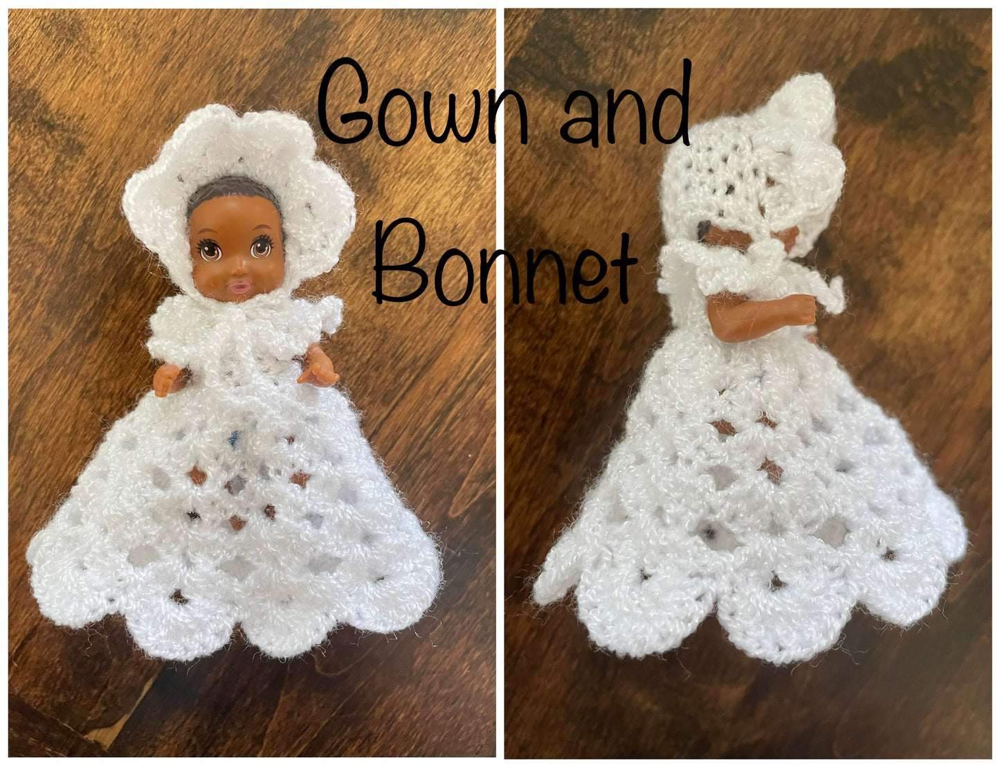 Custom Mini baby Gown and Bonnet