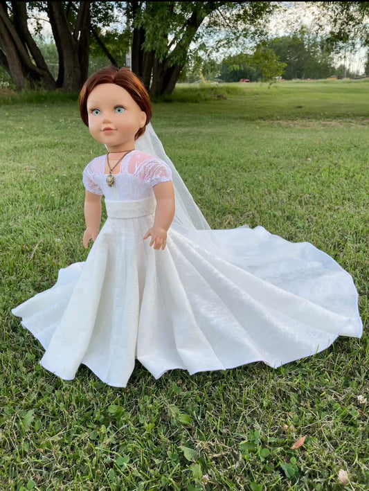 18” doll Stately wedding dress